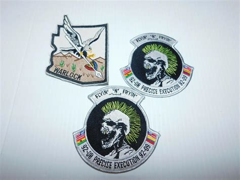 Vintage Air Force Patches Skeleton With Mohawk And Eagle With Arrow