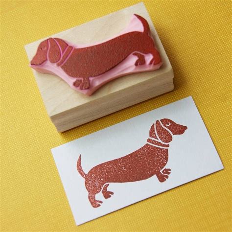 Dachshund Hand Carved Rubber Stamp By Skull And Cross Buns £6 Hand