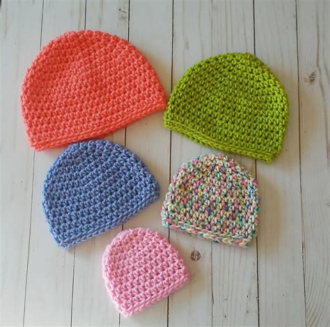 Simple Crochet Baby Hat 5 Sizes Free Crochet Pattern Okiegirlbling
