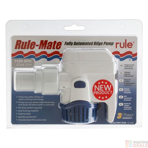 Buy Rule Mate RM1100B 1100GPH Automatic Submersible Bilge Pump 12V