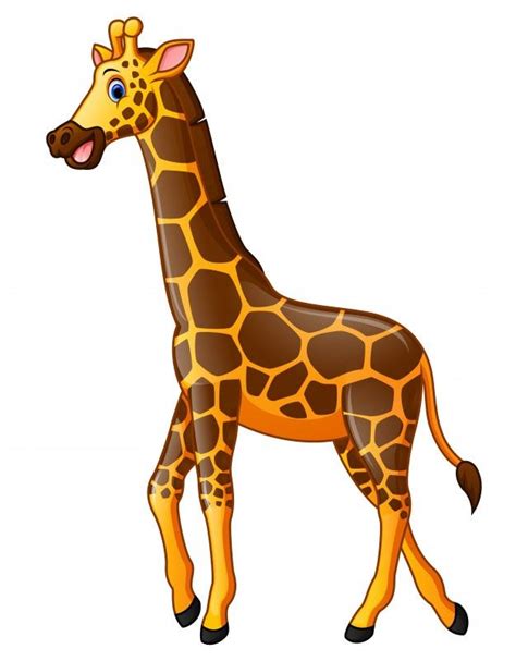 Dibujos Animados De Jirafa Feliz Vector Premium Zoo Giraffe