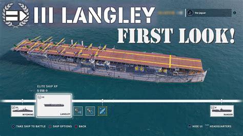 Uss Langley Cv 1 Tier 3 Aircraft Carrier World Of Warships Legends Youtube