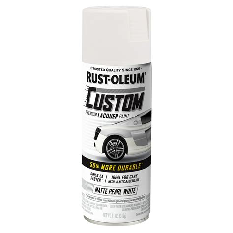 Pearl White Rust Oleum Automotive Custom Laquer Matte Spray Paint 11