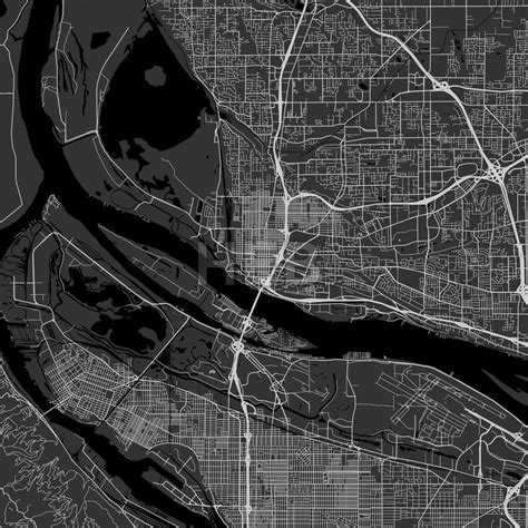 Vancouver Washington Area Map Dark Hebstreits Maps