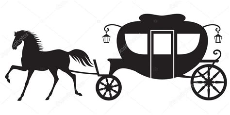 Silhouette Image Horse Drawn Carriage Premium Vector In Adobe