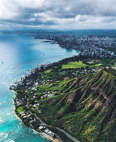 🌈 Hawaii From Above A Truly Magical Sight 😍💙🏞⛰🌊 Follow Visit