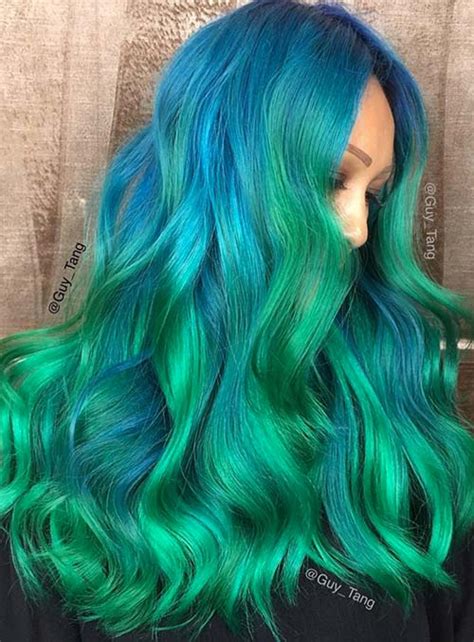 Also, use a little bit of the purple toner so that the natural color of surfer blue hair style. 50 Bold Pastel and Neon Hair Colors in Balayage and Ombre ...