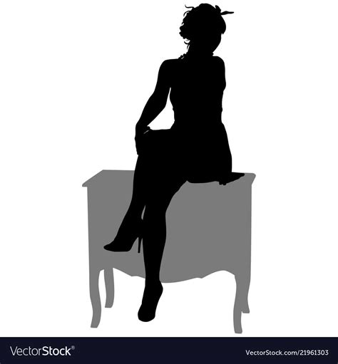 Silhouette Of Pin Up Sexy Girl Royalty Free Vector Image