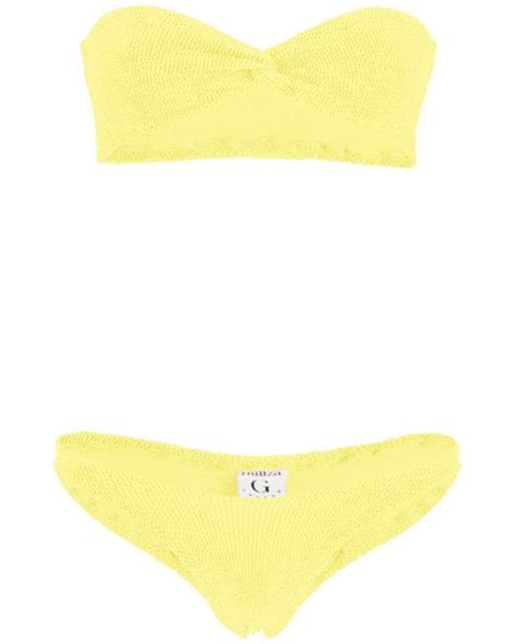 Hunza G Synthetic Ariel Bikini Set In Yellow Lyst
