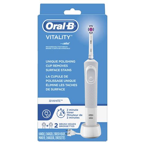 Guide d'achat de la rédaction quelles sont les meilleures brosses à dents électriques ? Oral-B Vitality 3D White Electric Rechargeable Toothbrush ...