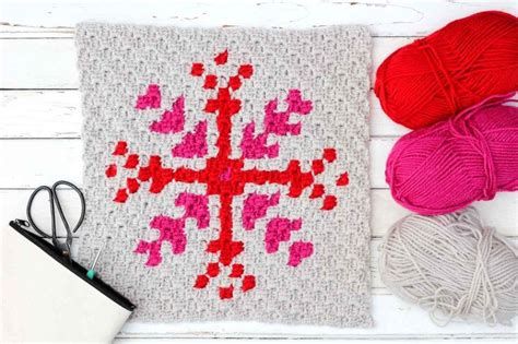 Crochet Snowflake Patterns Snowflake Pattern Free C2c Crochet Graph | Crochet snowflake pattern ...