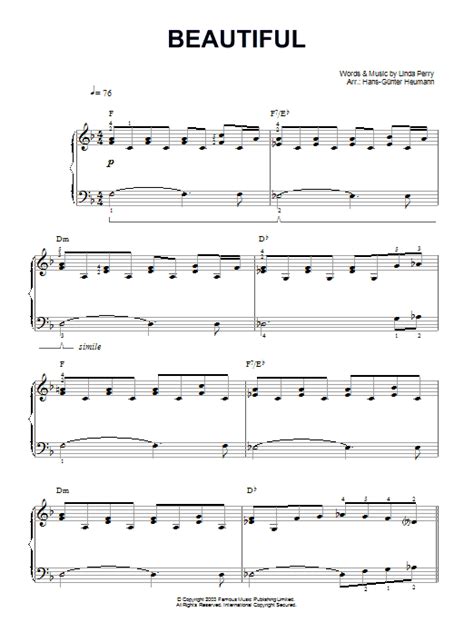 Beautiful Chords Piano Christina Aguilera