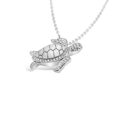 Sterling Silver Sparkling Sea Turtle Necklace D Cole Jewelers
