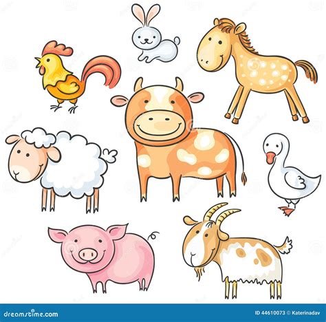 Cartoon Farm Animals Stock Vector Image 44610073