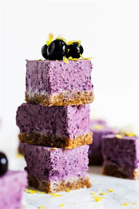 The perfect solution to those tricky menus. No Bake Lemon Blueberry Cheesecake Bars (vegan & gluten ...