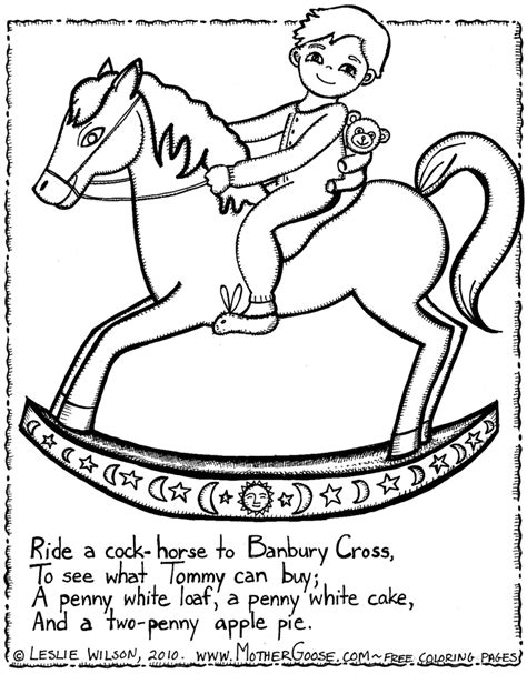 Ride A Cock Horse To Banbury Cross Coloring Page A Free