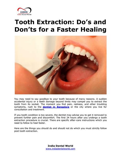 Tooth Extraction Dos And Donts For A Faster Healing By India Dental
