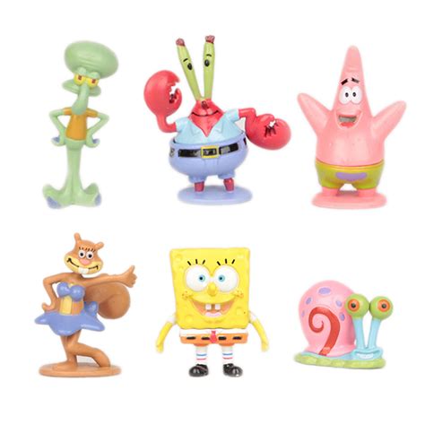 6pcsset Spongebob Bob Sponge Miniatures Action Figures Patrick Star