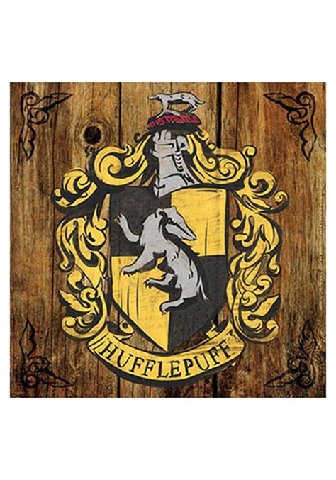 Harry Potter Hufflepuff Crest Rustic Sign