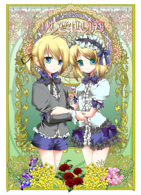 Safebooru Blond Hair Kagamine Len Kagamine Rin Shorts Siblings Twins Vocaloid 99065