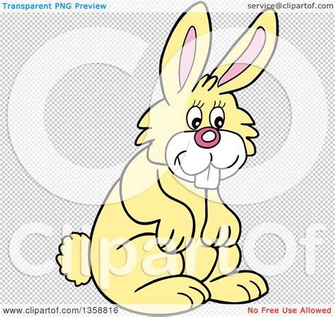 Clipart Of A Cartoon Happy Yellow Bunny Rabbit Royalty Free Vector