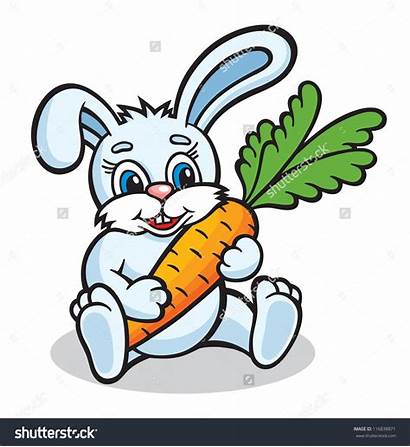 Bunny Easter Carrot Clipart Rabbit Funny Vector