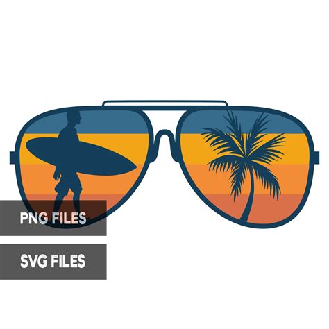 Male Surfing Palm Tree Retro Sunset Sunglasses PNG SVG Cut Etsy