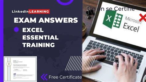 Excel Essential Training Exam Answers Linkedin Learning Free Certificate Youtube