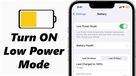 How To Enable Low Power Mode On Iphone Youtube