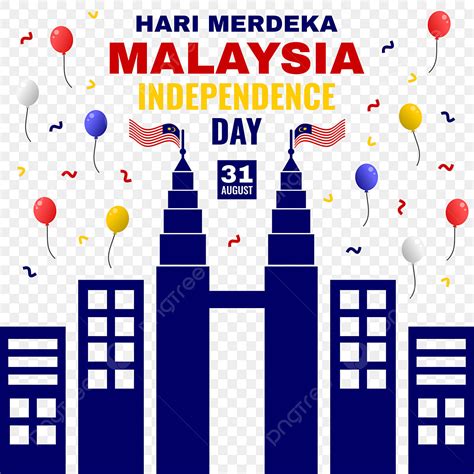 Gambar Hari Merdeka Hari Kemerdekaan Malaysia Dengan Balon Dan Bendera