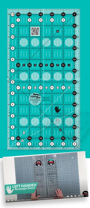 New Creative Grids Left Handed Quilt Ruler 6 12 X 12 12