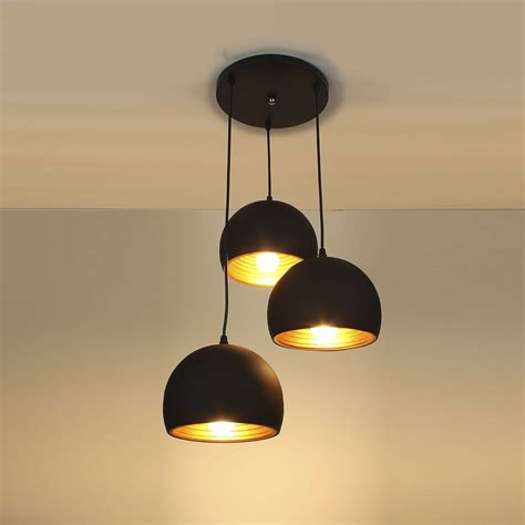 Modern 3 Way Ceiling Pendant Cluster Light Fitting Lights Black Beat