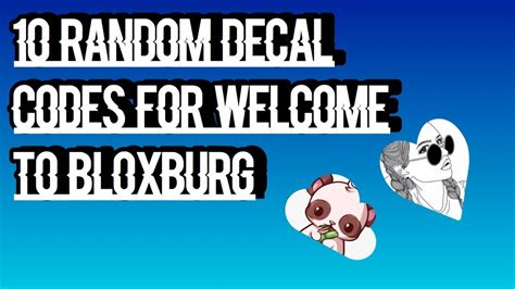 10 Random Decal Codes For Welcome To Bloxburg Roblox Youtube