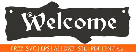 Welcome Sign Vector Free Dxf Files Free Cad Software