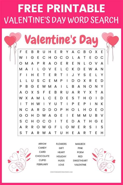Saint Valentines Day Word Search Puzzle English Esl Word Search