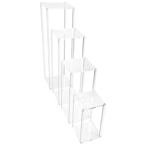 Clear Acrylic Floral Stands Set Of 4