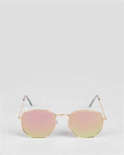 Rose Gold Angled Aviator Sunglasses Colette By Colette Hayman