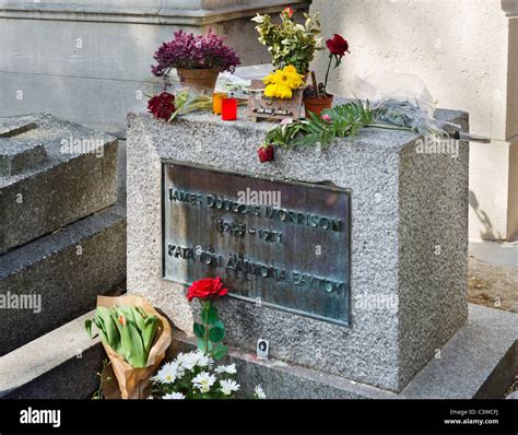The Doors Singer Jim Morrisons Grave In Pere Lachaise Cemetery 20th