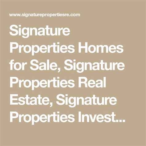 Signature Properties Homes For Sale Signature Properties Real Estate