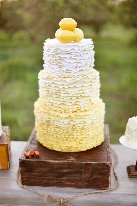 Tasteful And Tasty Unique Ruffled Wedding Cakes Lemon Wedding