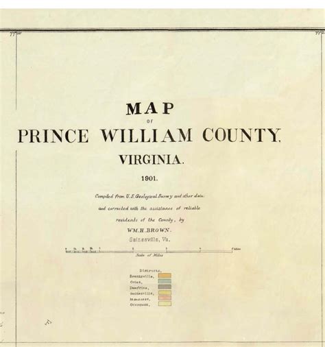Prince William County Virginia 1901 Old Wall Map With Etsy