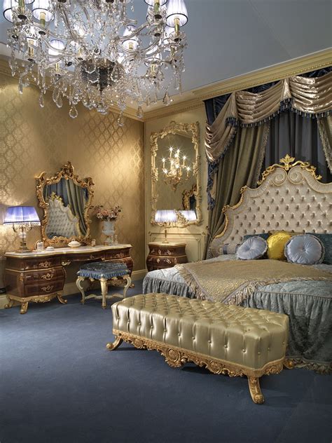 Empire Style Bedroom Highlighted By Exquisite Upholstered D407 Bench Luxury Bedroom Design
