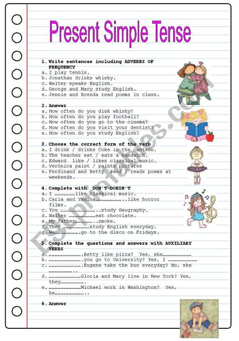 Present Simple Tense Esl Worksheet By Elaine Andrade Hot Sex Picture