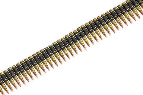 m16 223 caliber bullet belt brass shell copper tips black x link