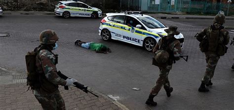 South africa has been placed under a national lockdown from midnight thursday 26 march until thursday 16 april 2020. South African Police Unleash Water Cannons and Rubber ...