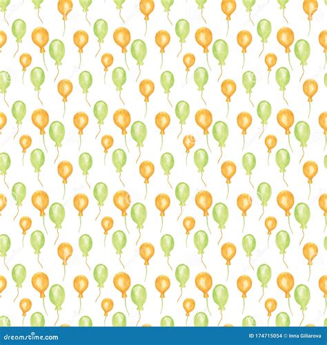 Party Seamless Pattern With Colorful Balloons Stock Illustration