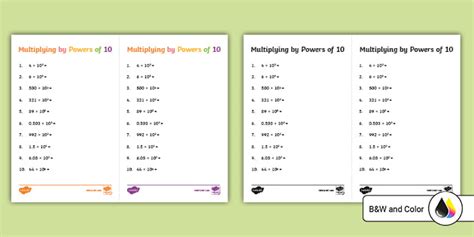 Fifth Grade Multiplying By Powers Of 10 Activity