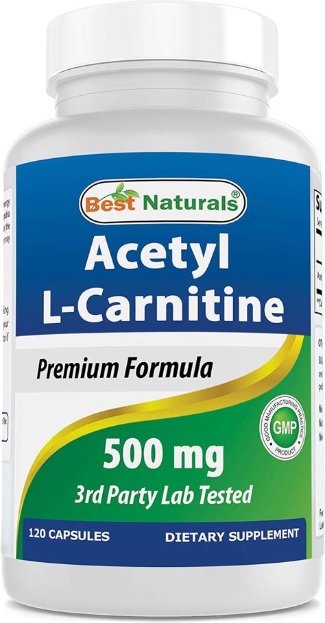 Best Naturals Acetyl L Carnitine 500 Mg 120 Capsules 120 Count Pack Of 1