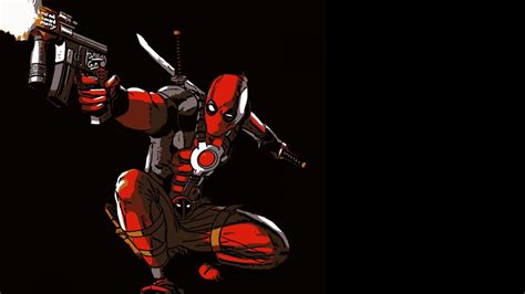 Deadpool Cartoon In Dark Background For Wallpaper Hd Wallpapers