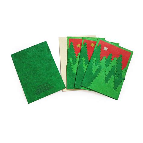 christmas tree card from natural lokta paper by aura que